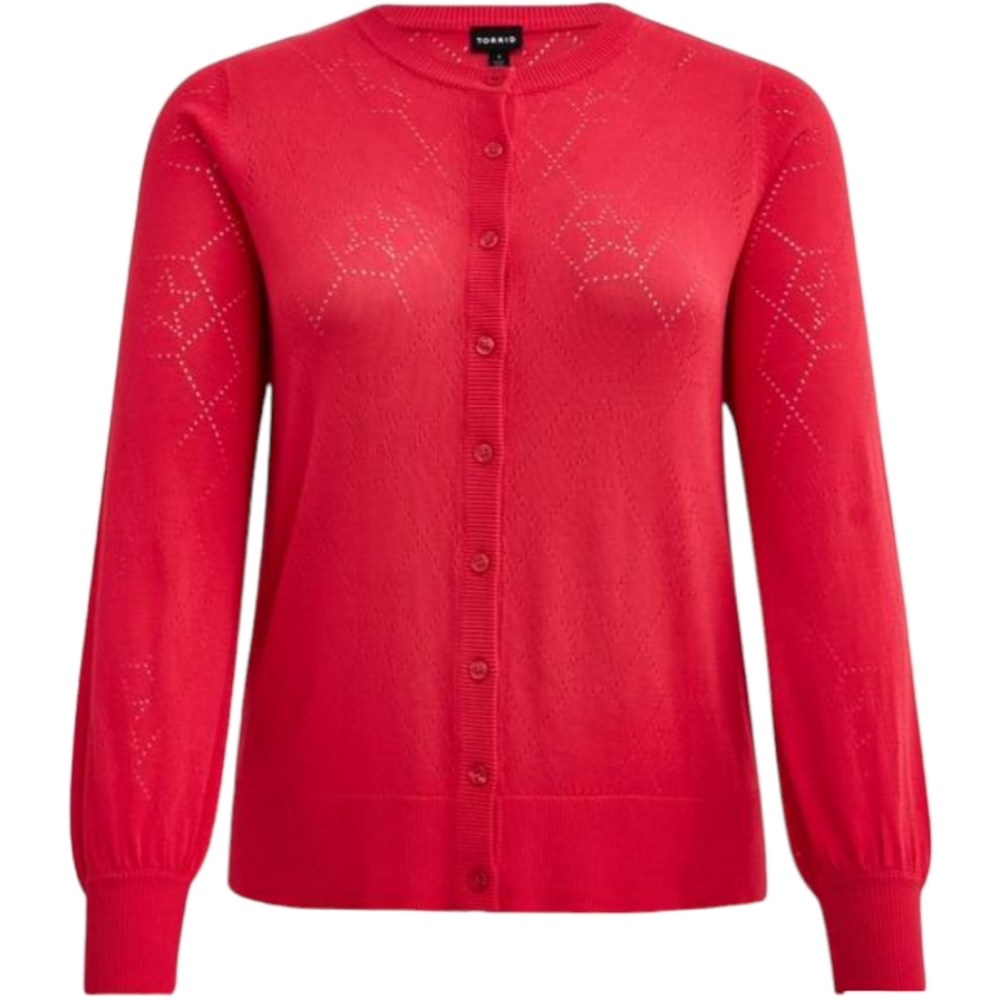 TORRID Cardigan Sweater Pointelle with Star Pattern